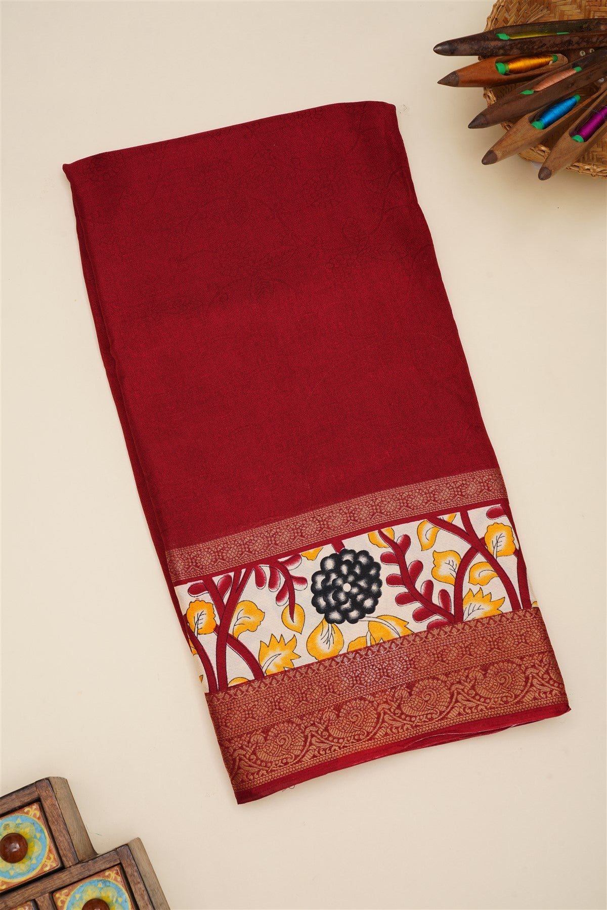 Fancy Viscose Maroon  Saree