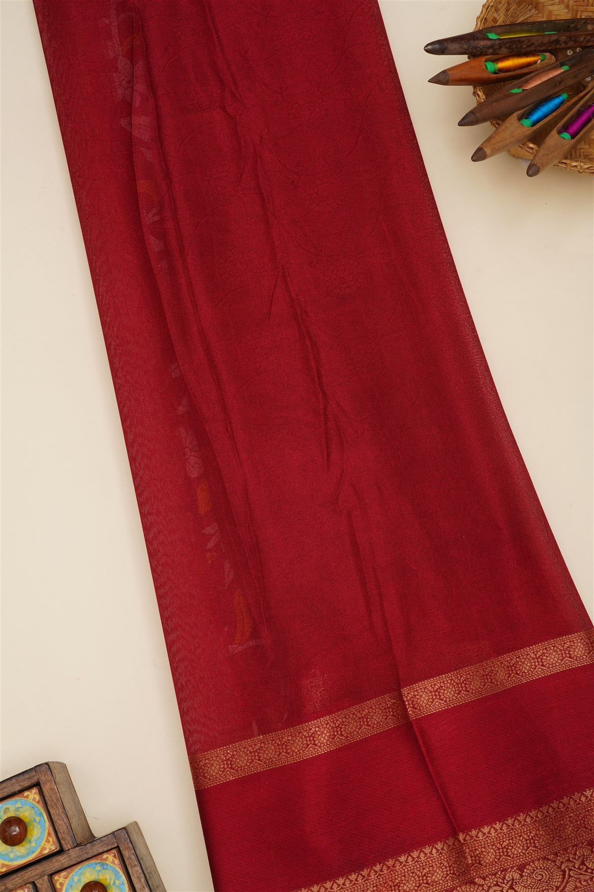 Fancy Viscose Maroon  Saree