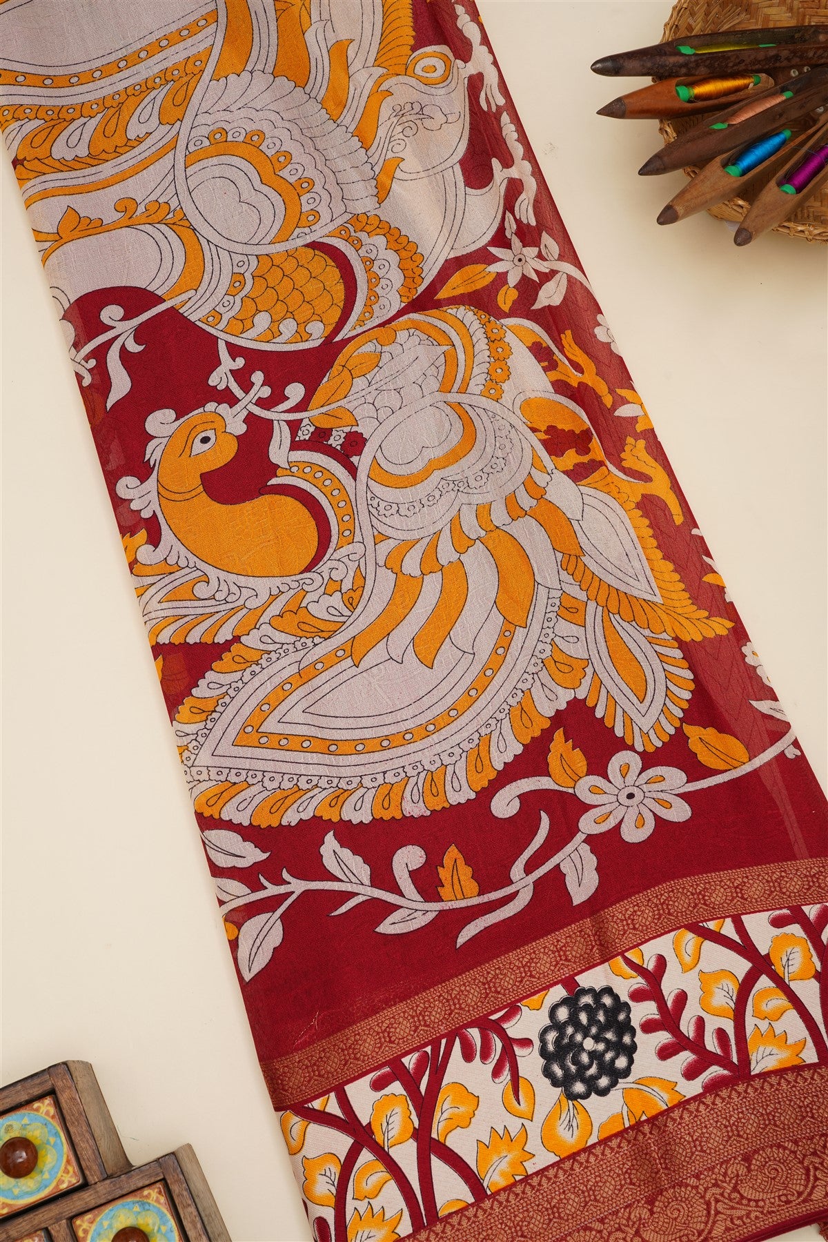 Fancy Viscose Maroon  Saree
