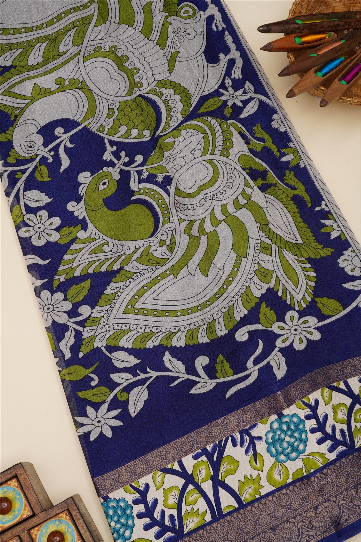 Fancy Viscose Navy Blue  Saree