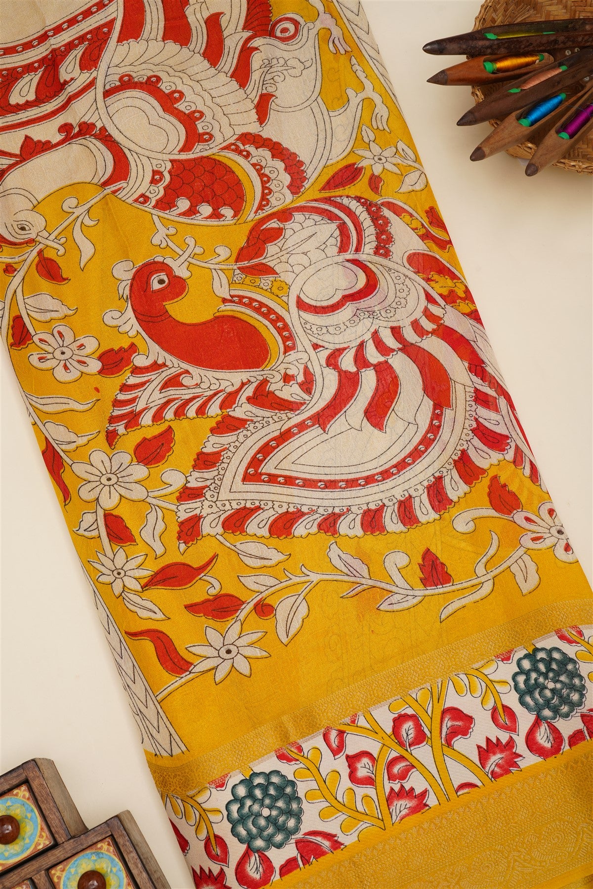 Fancy Viscose Yellow  Saree