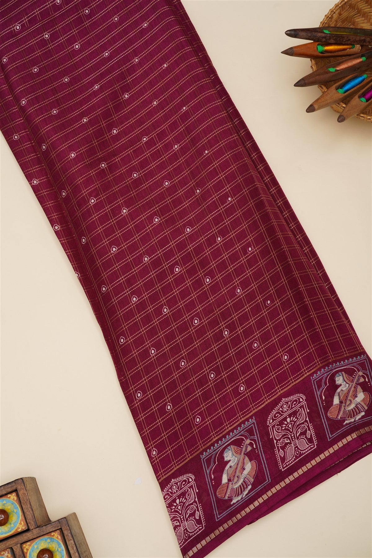 Fancy Viscose Dark Purple Saree