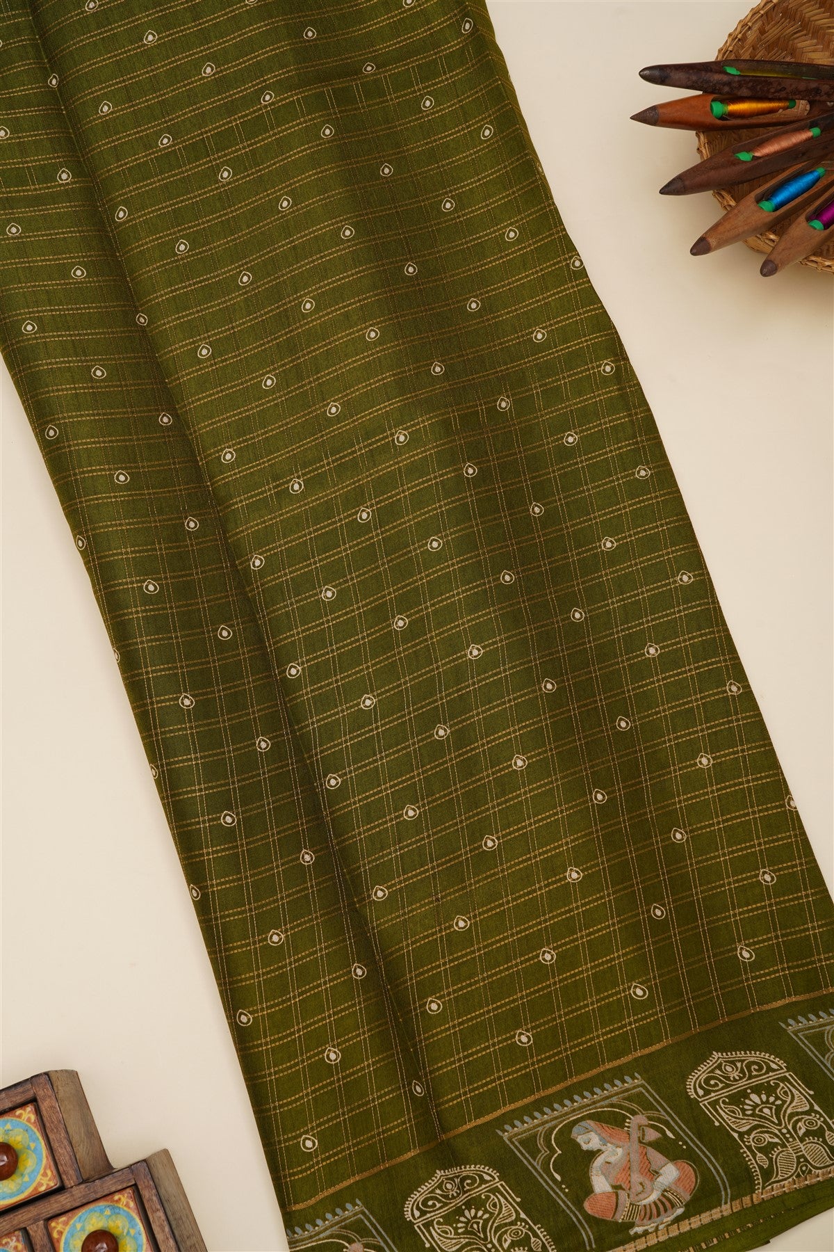 Fancy Viscose Mehendi Green Saree