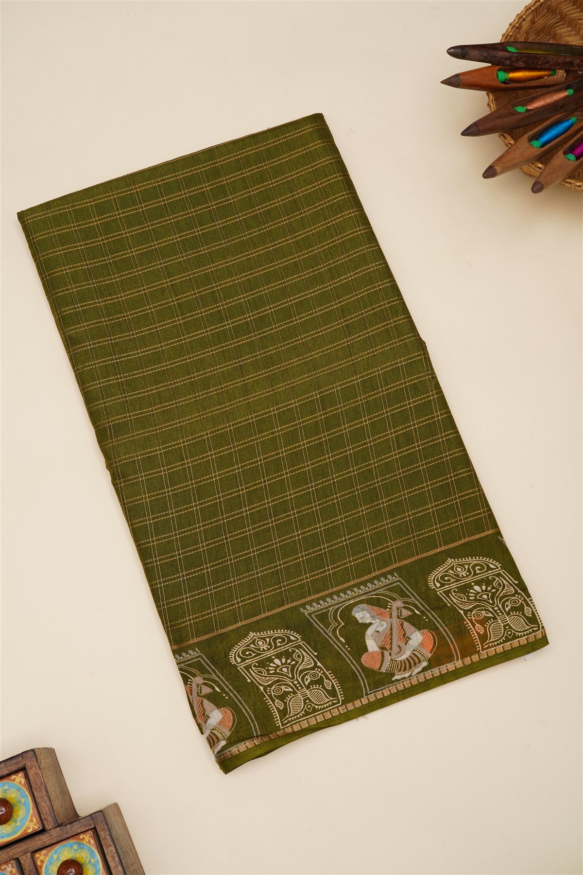 Fancy Viscose Mehendi Green Saree