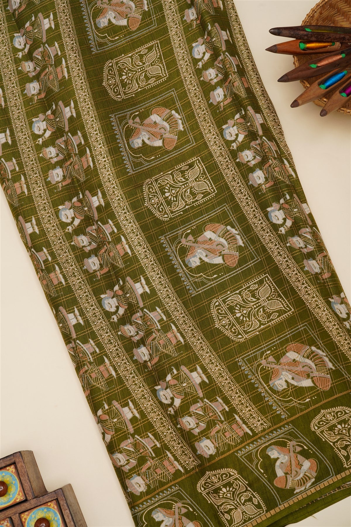 Fancy Viscose Mehendi Green Saree