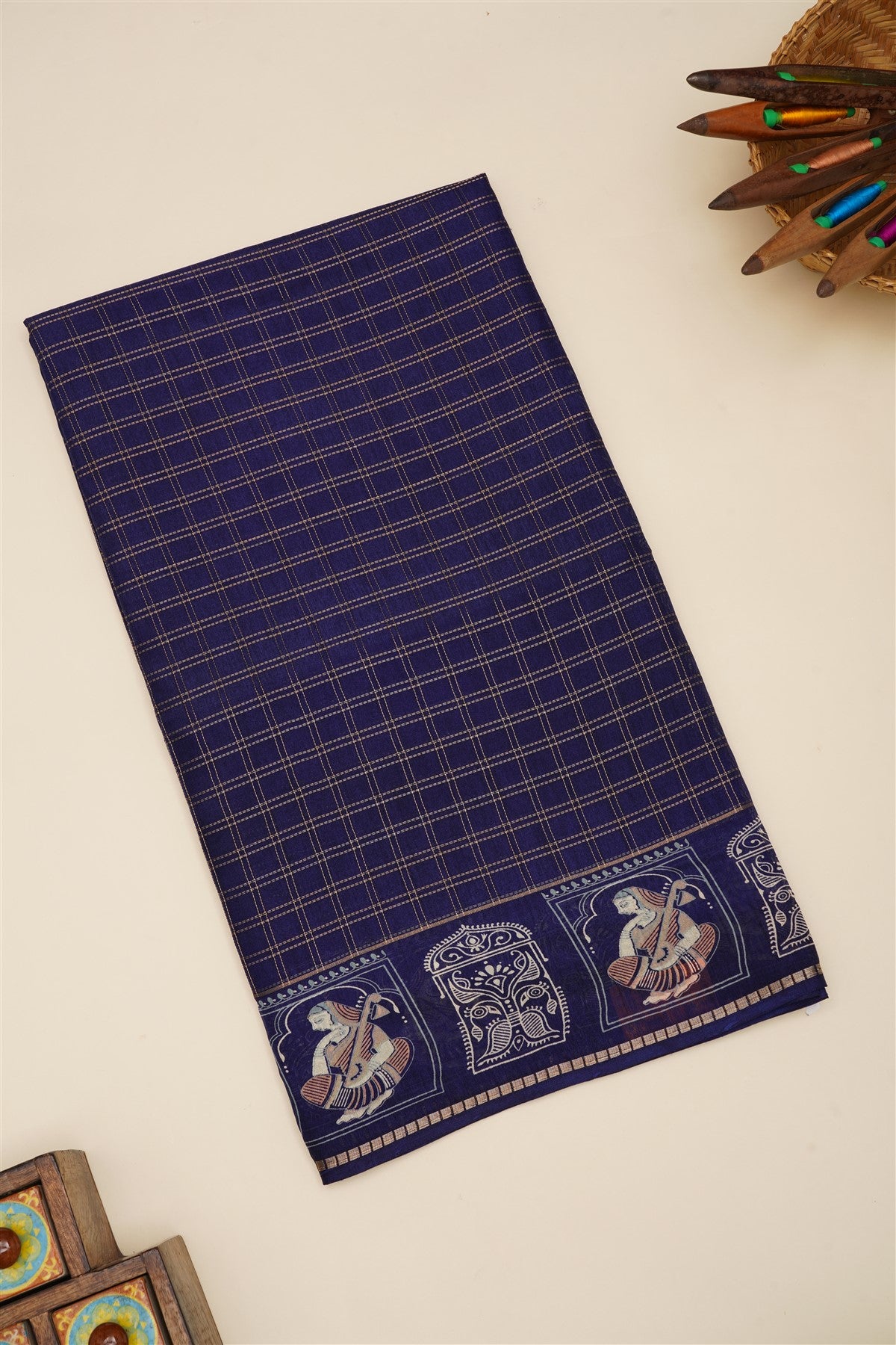 Fancy Viscose Navy Blue Saree
