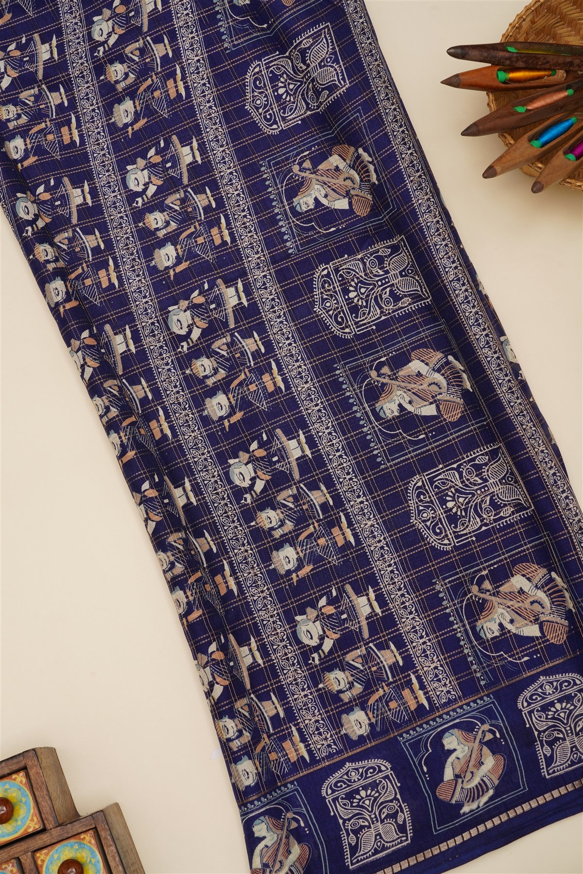 Fancy Viscose Navy Blue Saree