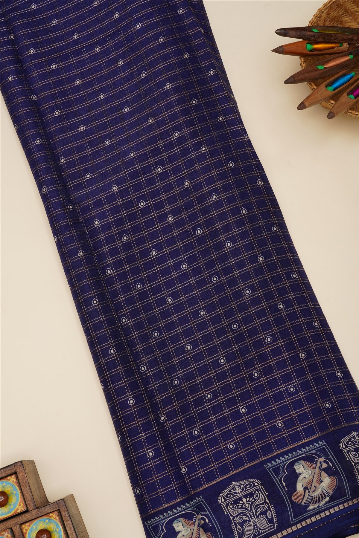 Fancy Viscose Navy Blue Saree
