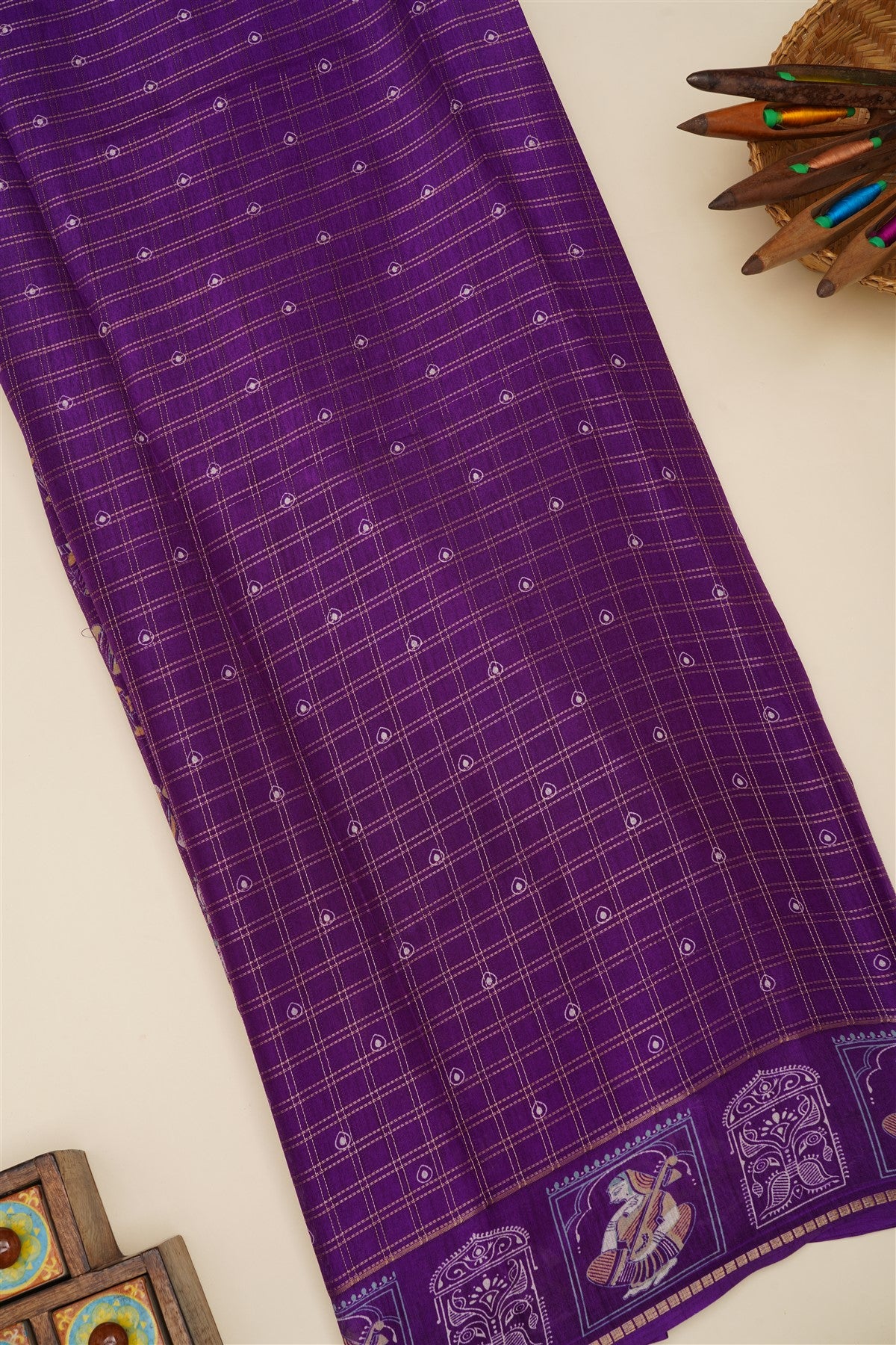 Fancy Viscose Violet Saree