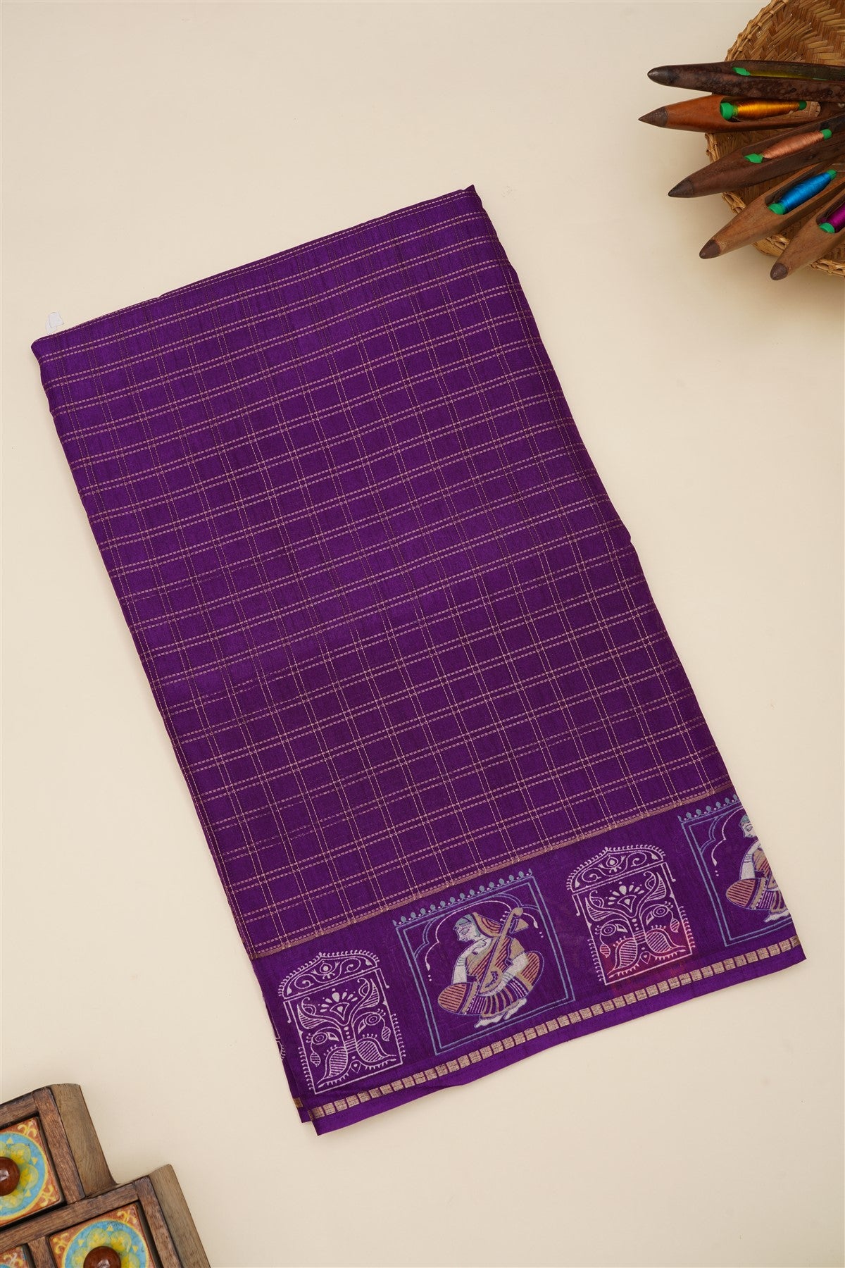 Fancy Viscose Violet Saree