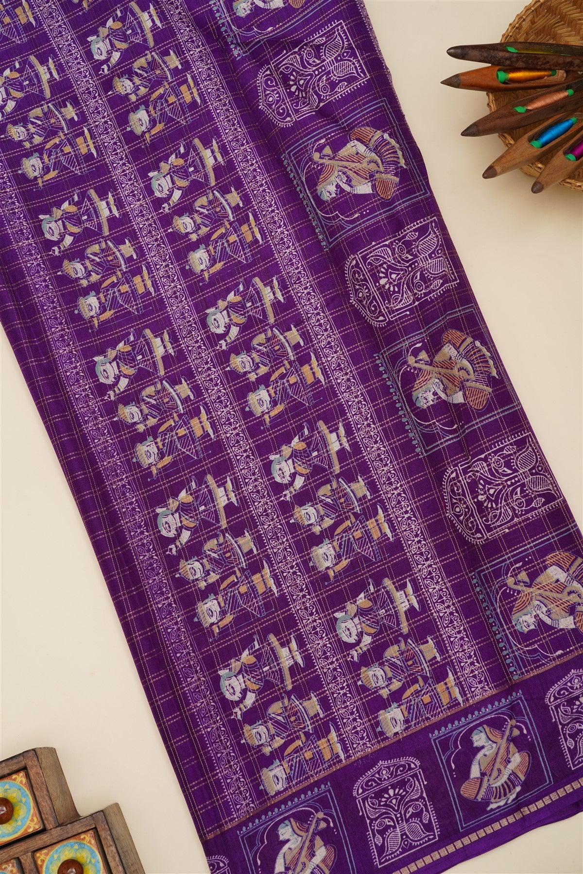 Fancy Viscose Violet Saree