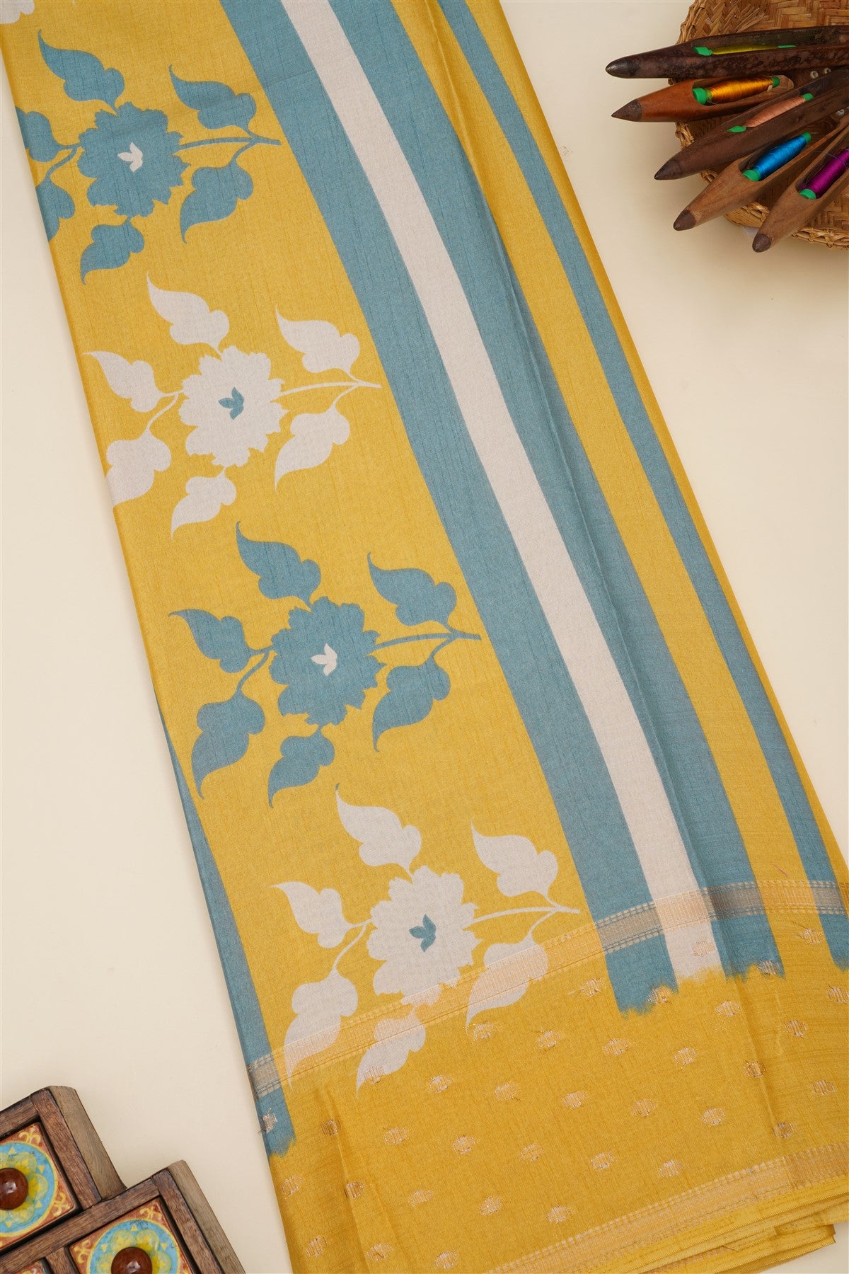 Fancy Dola Silk Slate Blue  Saree