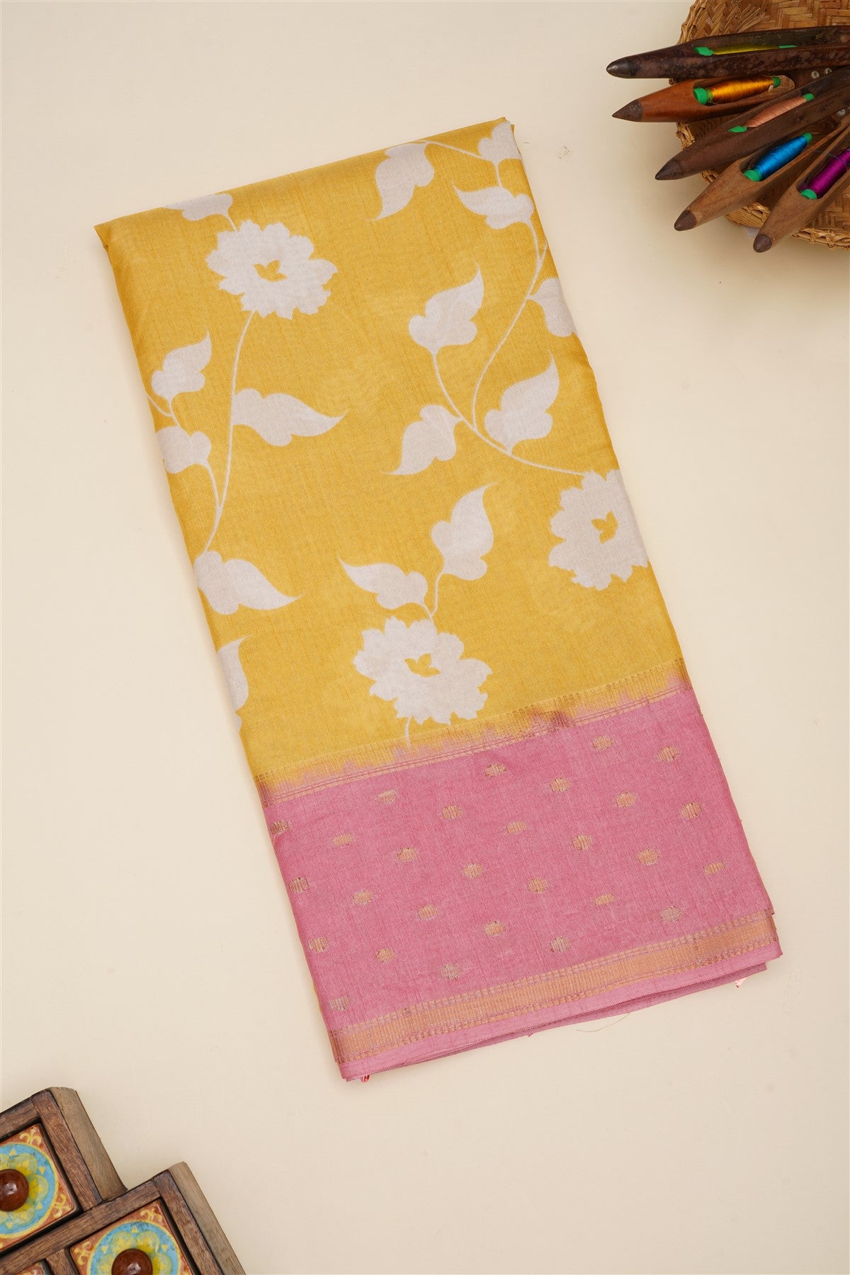 Fancy Dola Silk Yellow  Saree