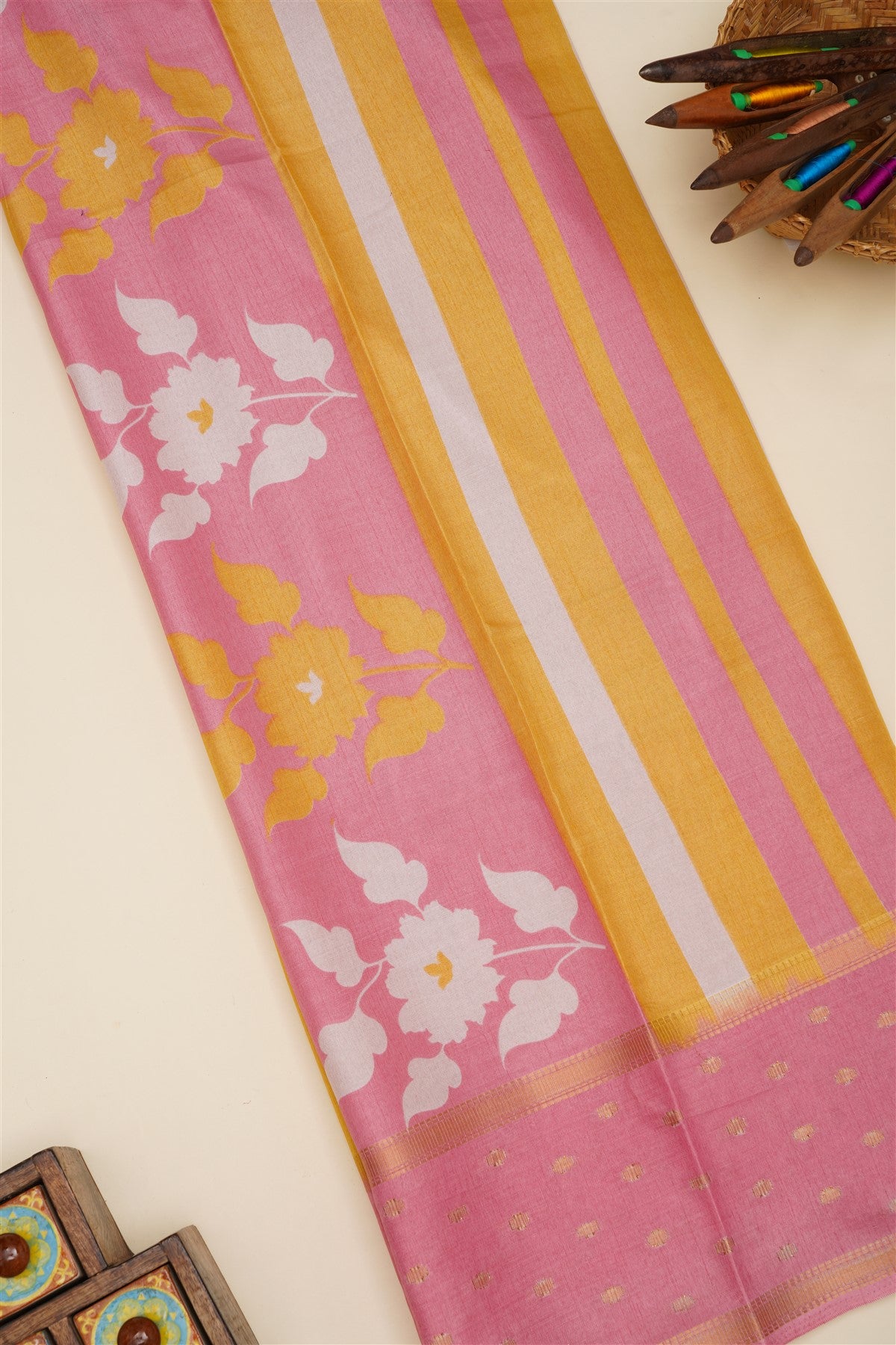 Fancy Dola Silk Yellow  Saree