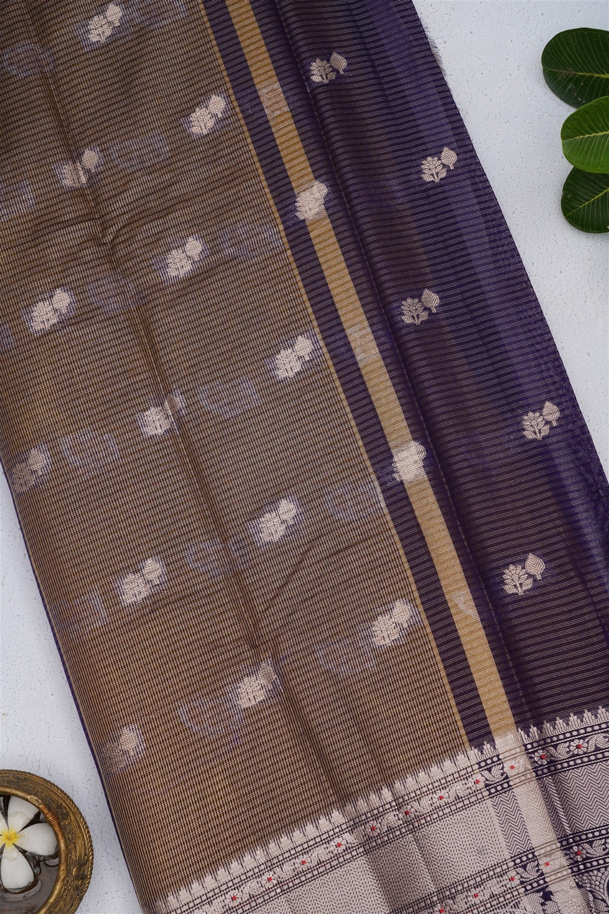 Fancy Litchi Silk Lime Green Saree