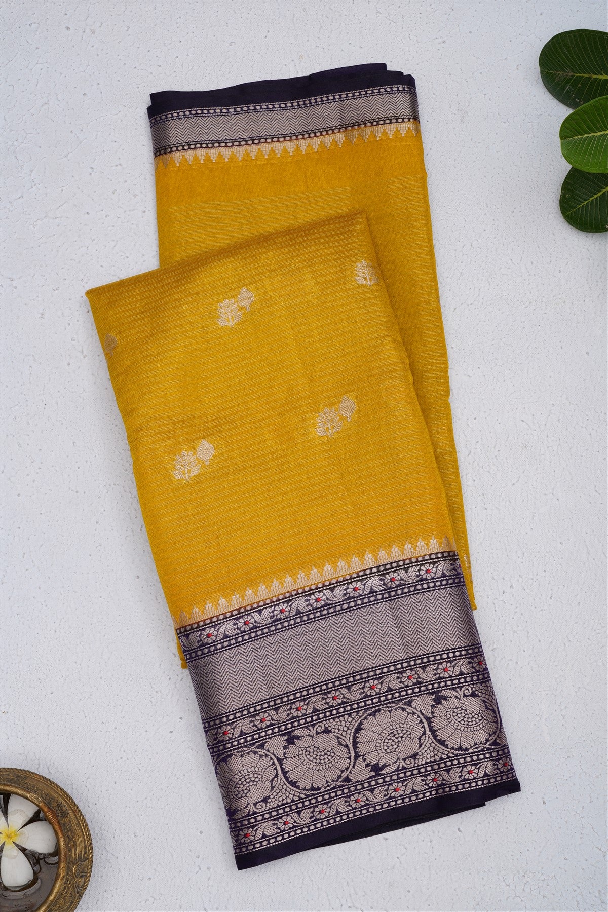 Fancy Litchi Silk Lime Green Saree