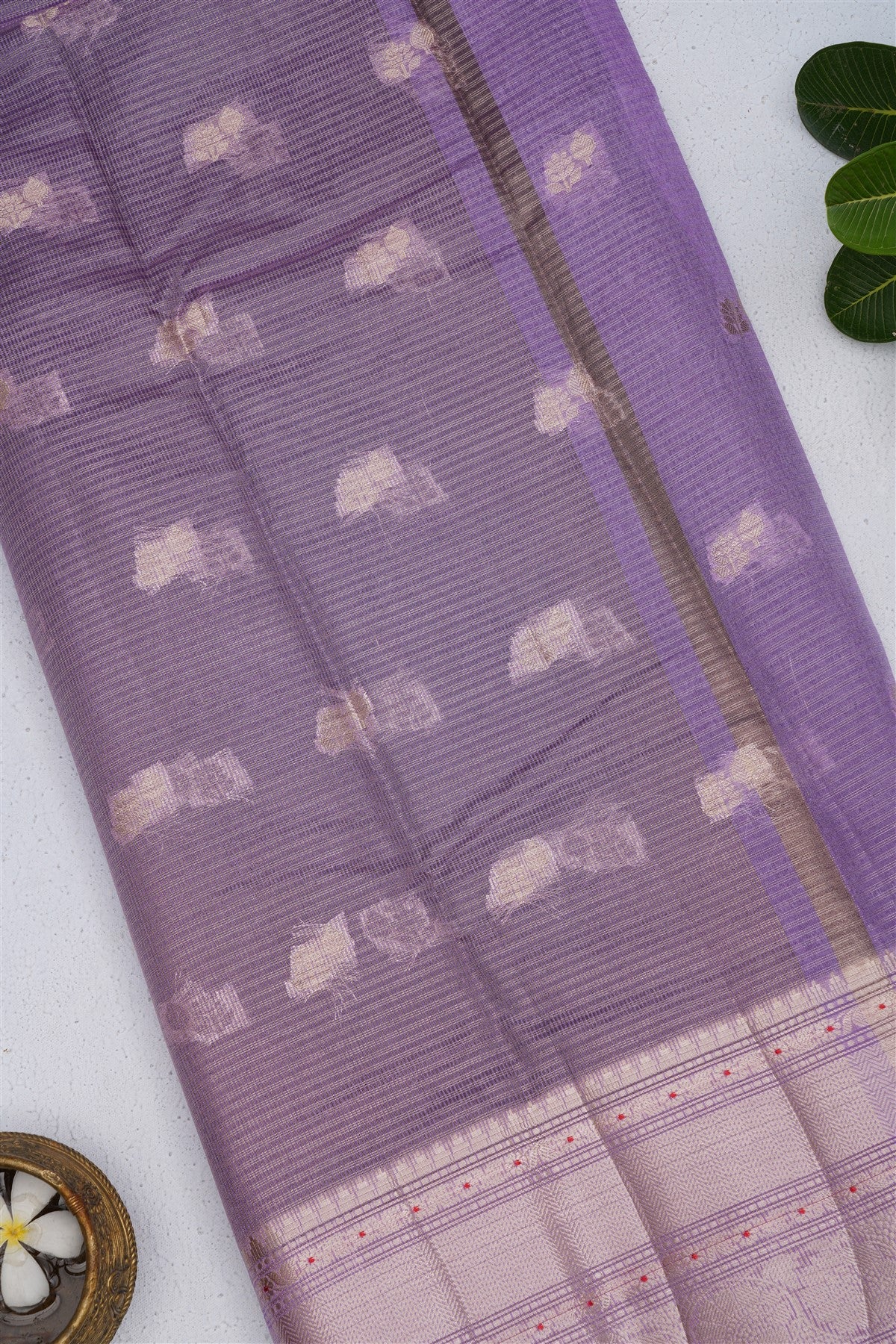 Fancy Litchi Silk Violet Saree