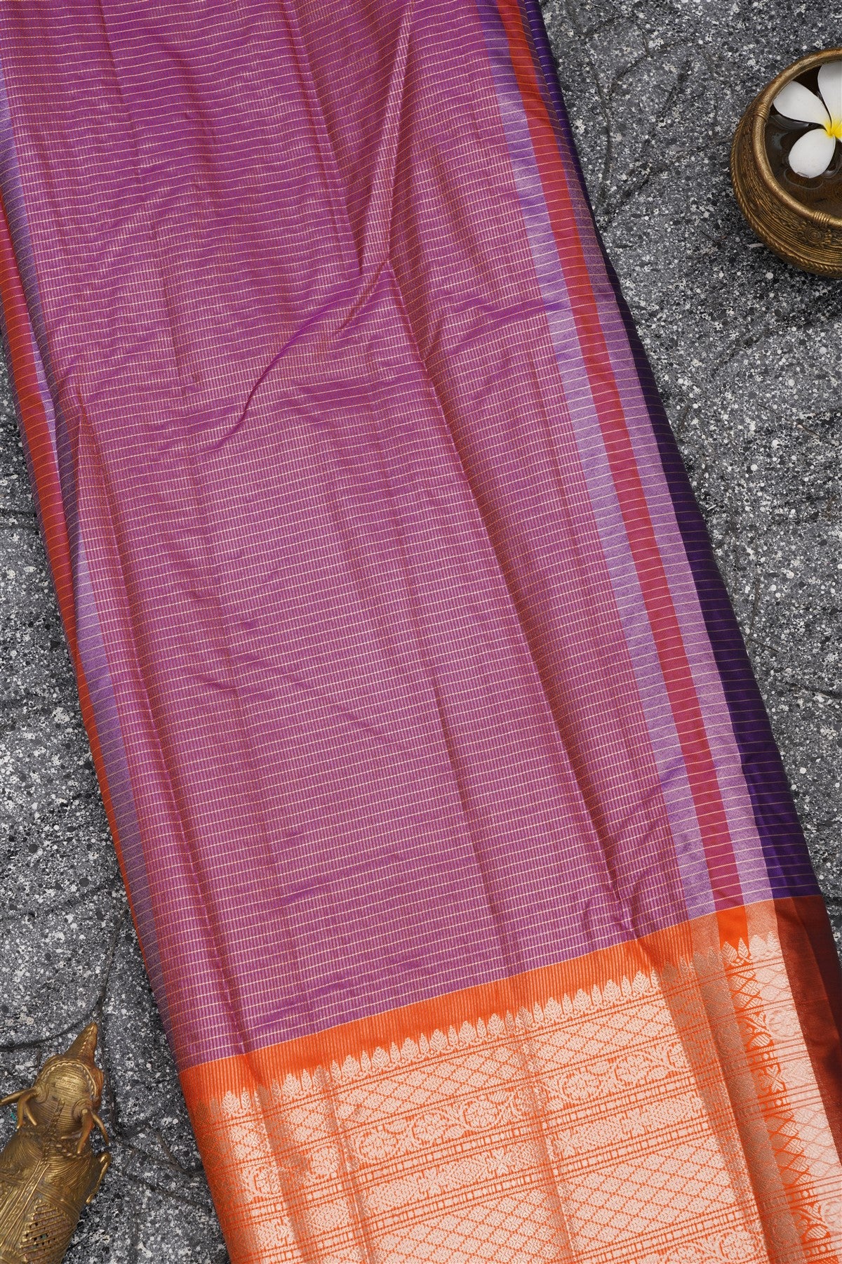 Banarasi Kathan Silk Violet Saree