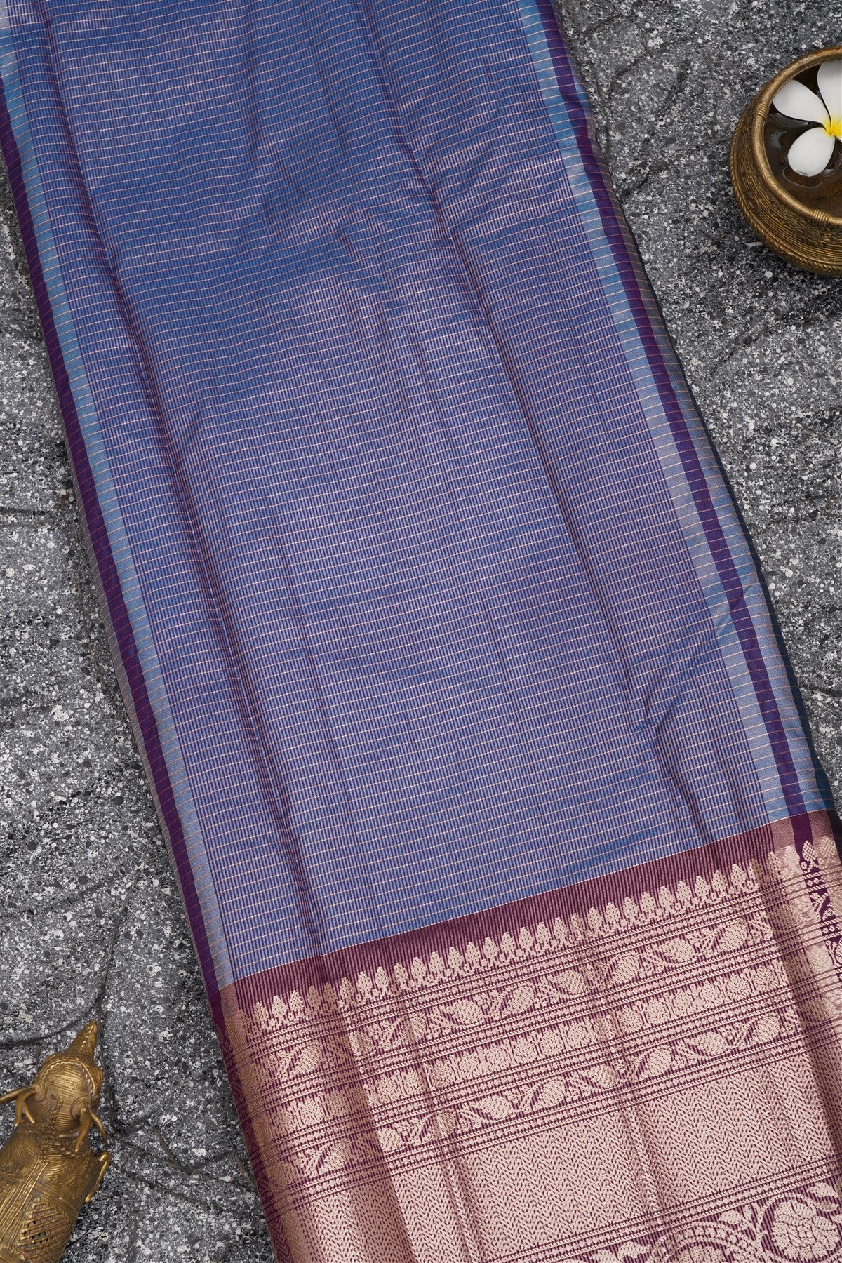 Banarasi Kathan Silk Dark Blue Saree