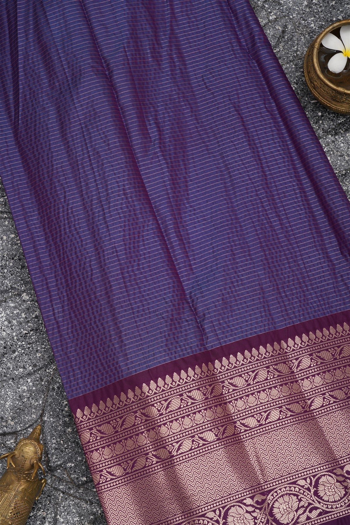 Banarasi Kathan Silk Dark Blue Saree