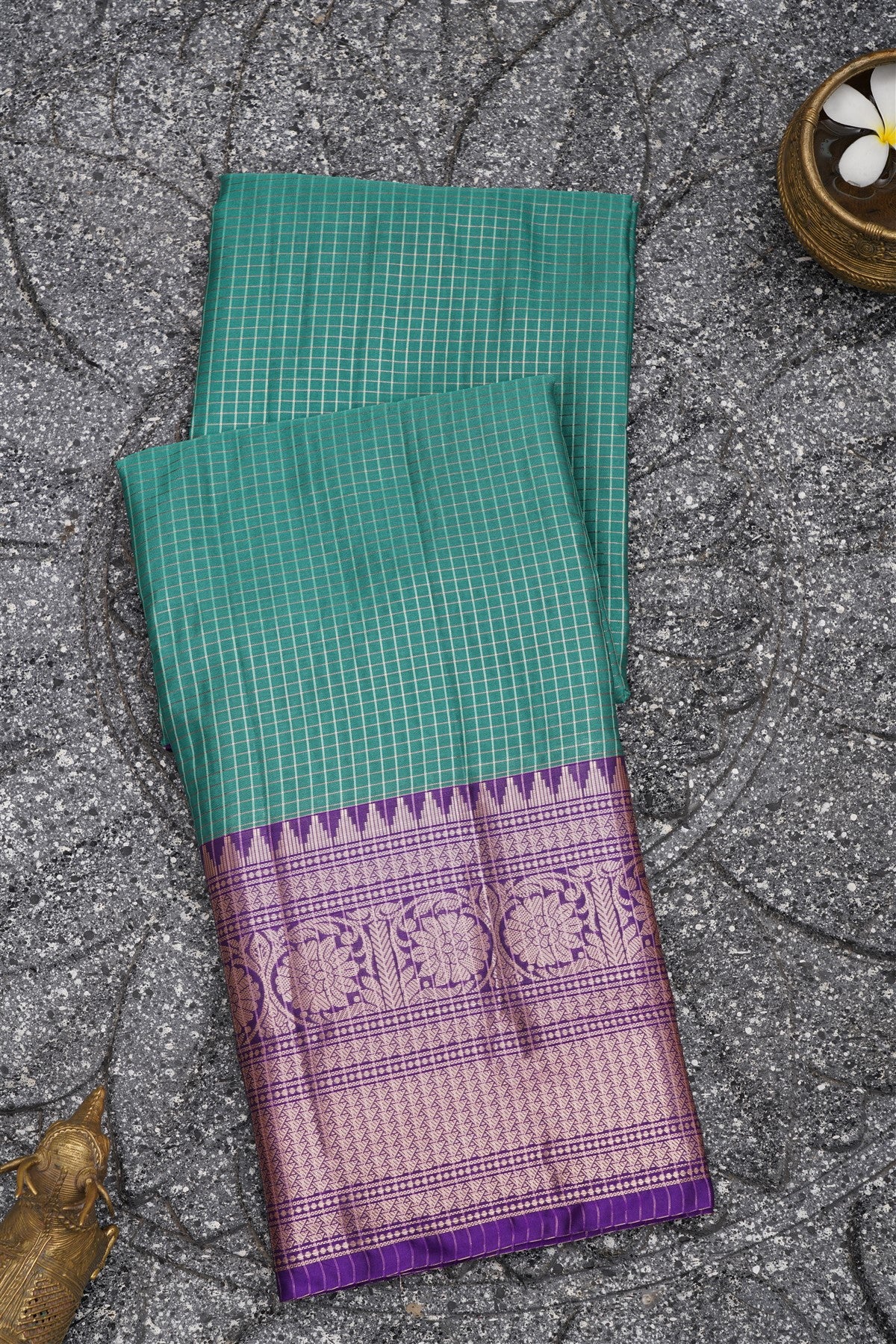 Banarasi Kathan Silk Sea Green Saree