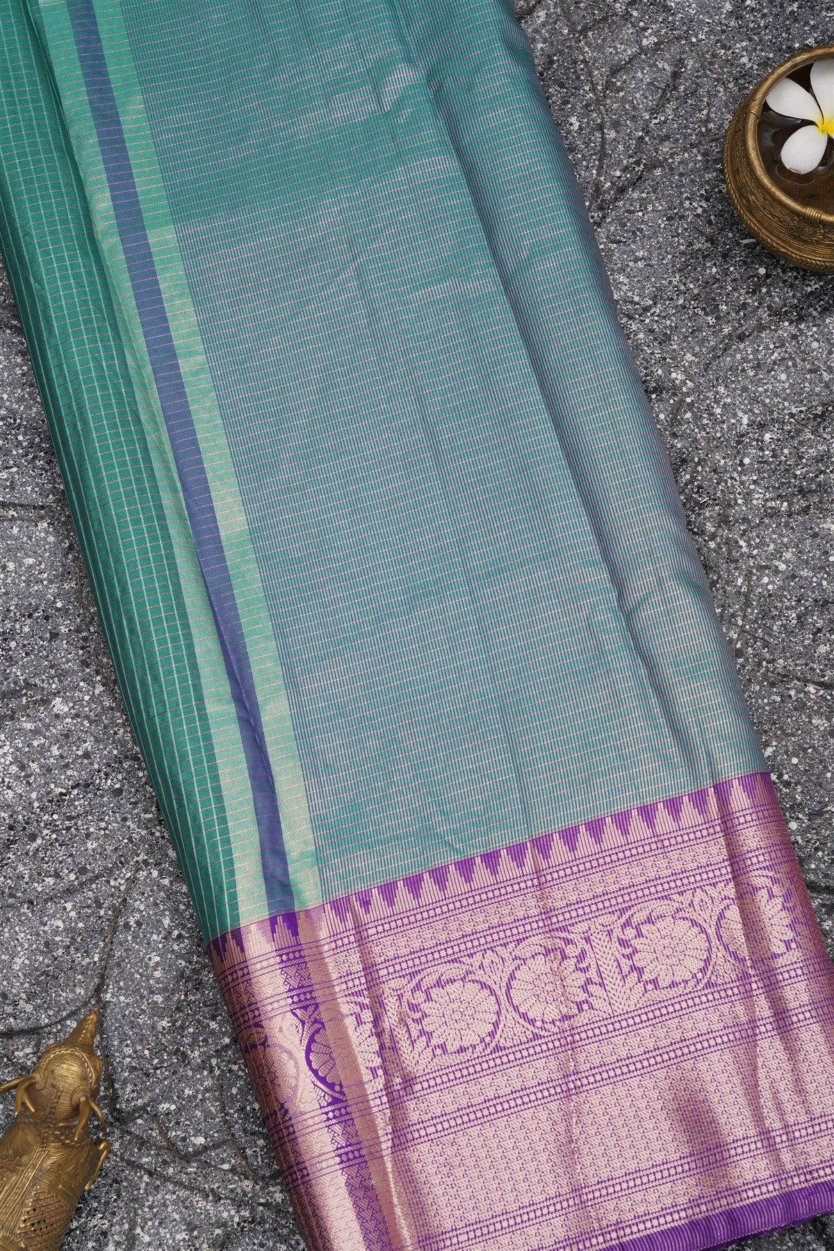 Banarasi Kathan Silk Sea Green Saree