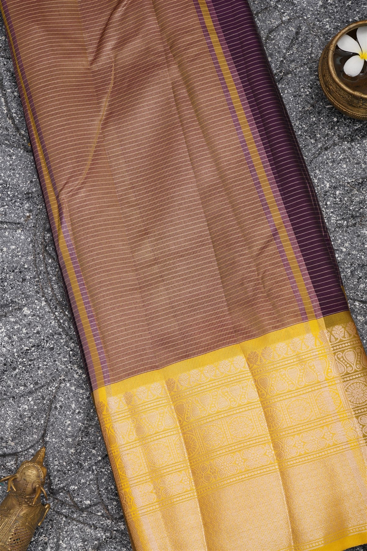 Banarasi Kathan Silk Dark Violet Saree