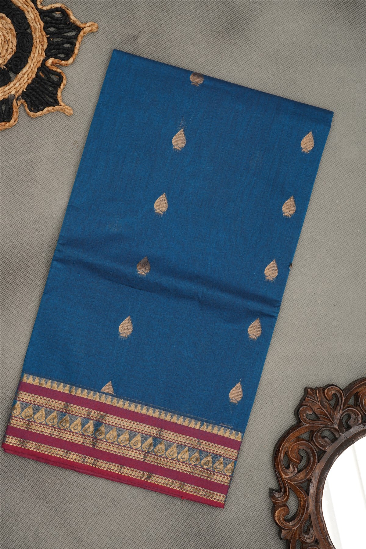 Salem Cotton Blue  Saree