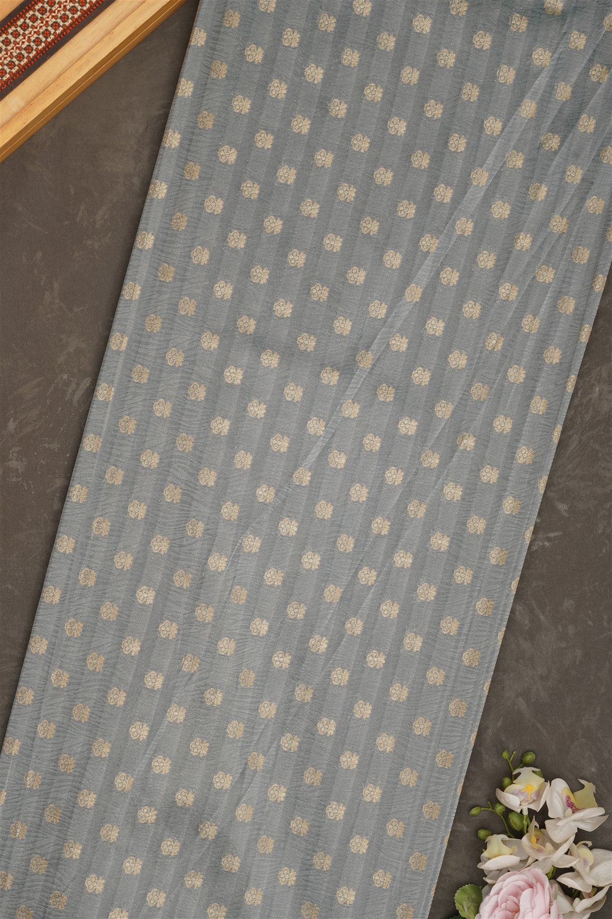 Banarasi Cotton Light Blue Saree