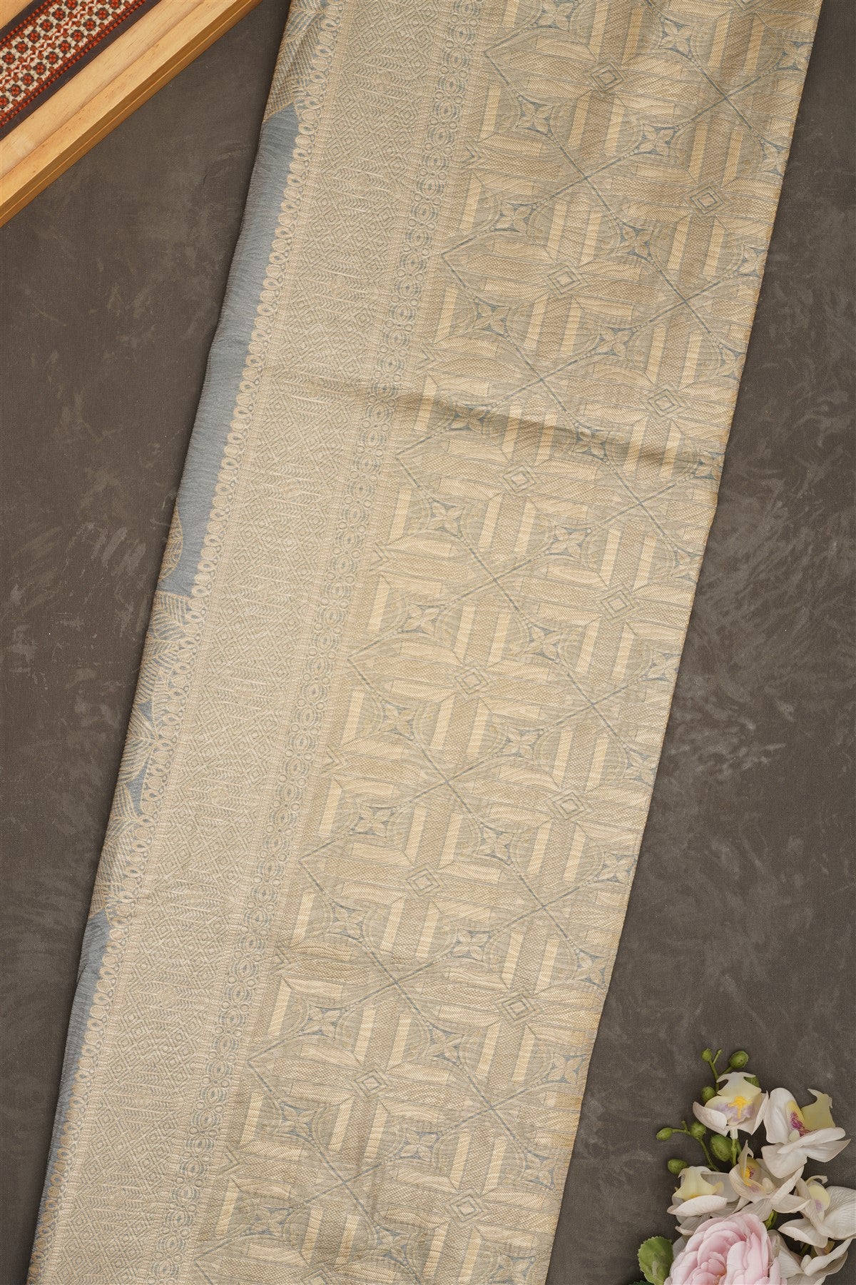 Banarasi Cotton Light Blue Saree