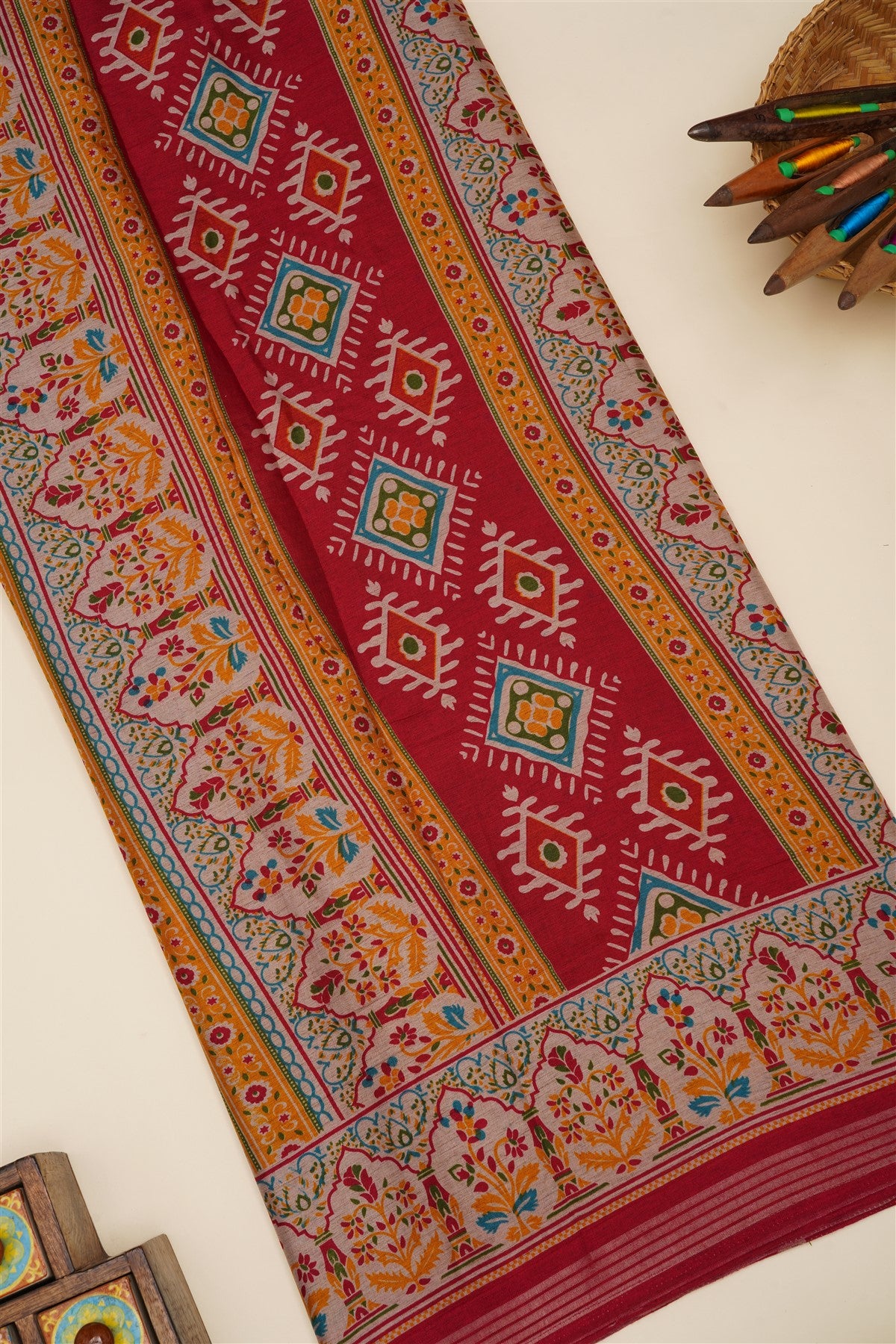 Fancy Silk Blend Mustard Saree