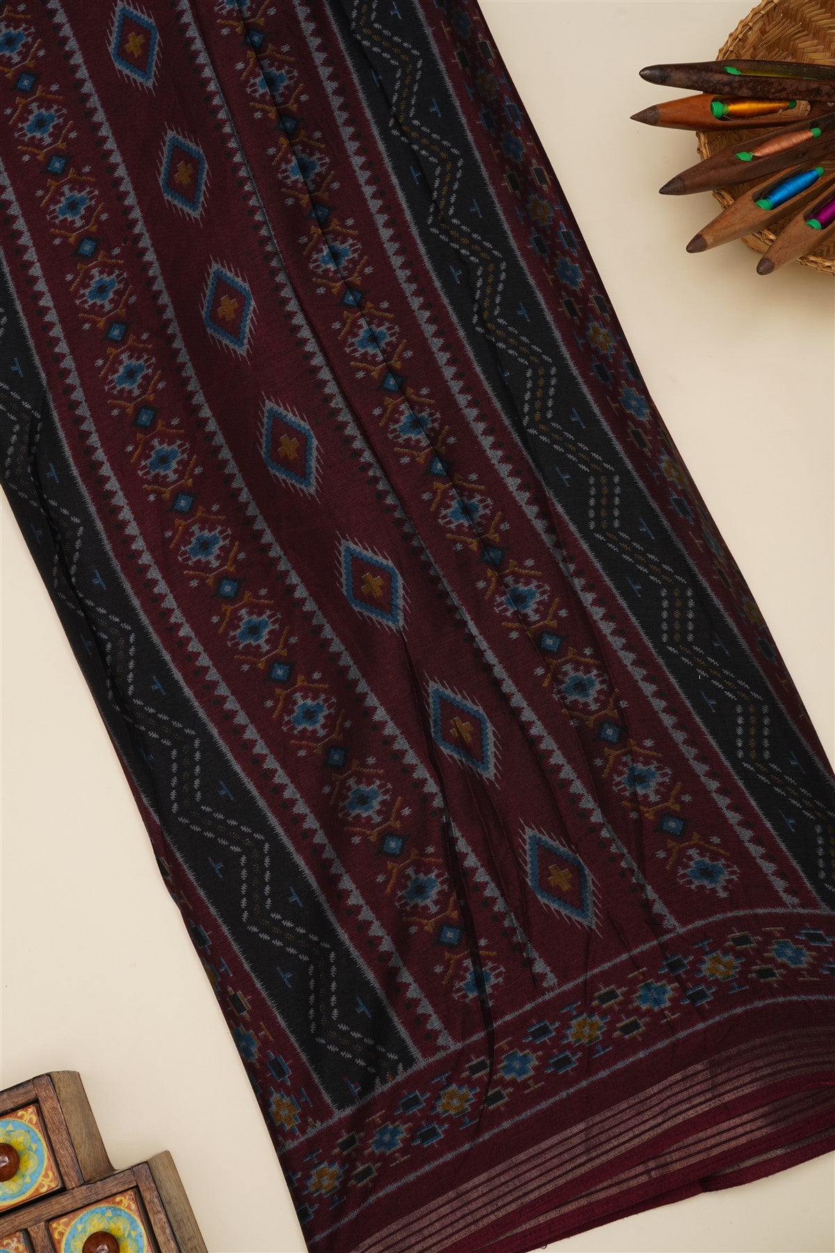 Fancy Silk Blend Black Saree