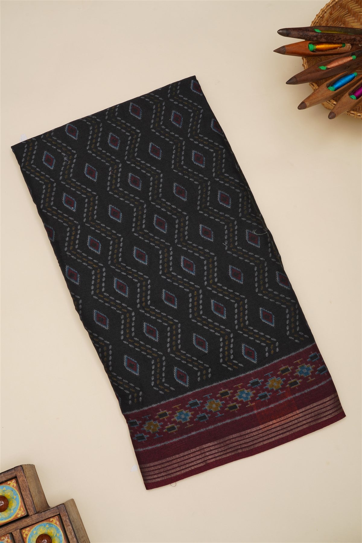 Fancy Silk Blend Black Saree