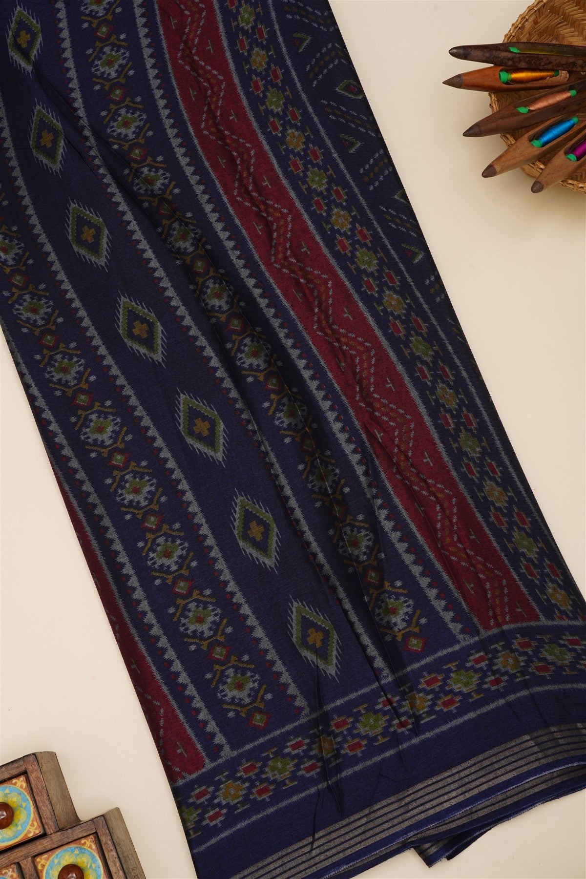 Fancy Silk Blend Maroon Saree