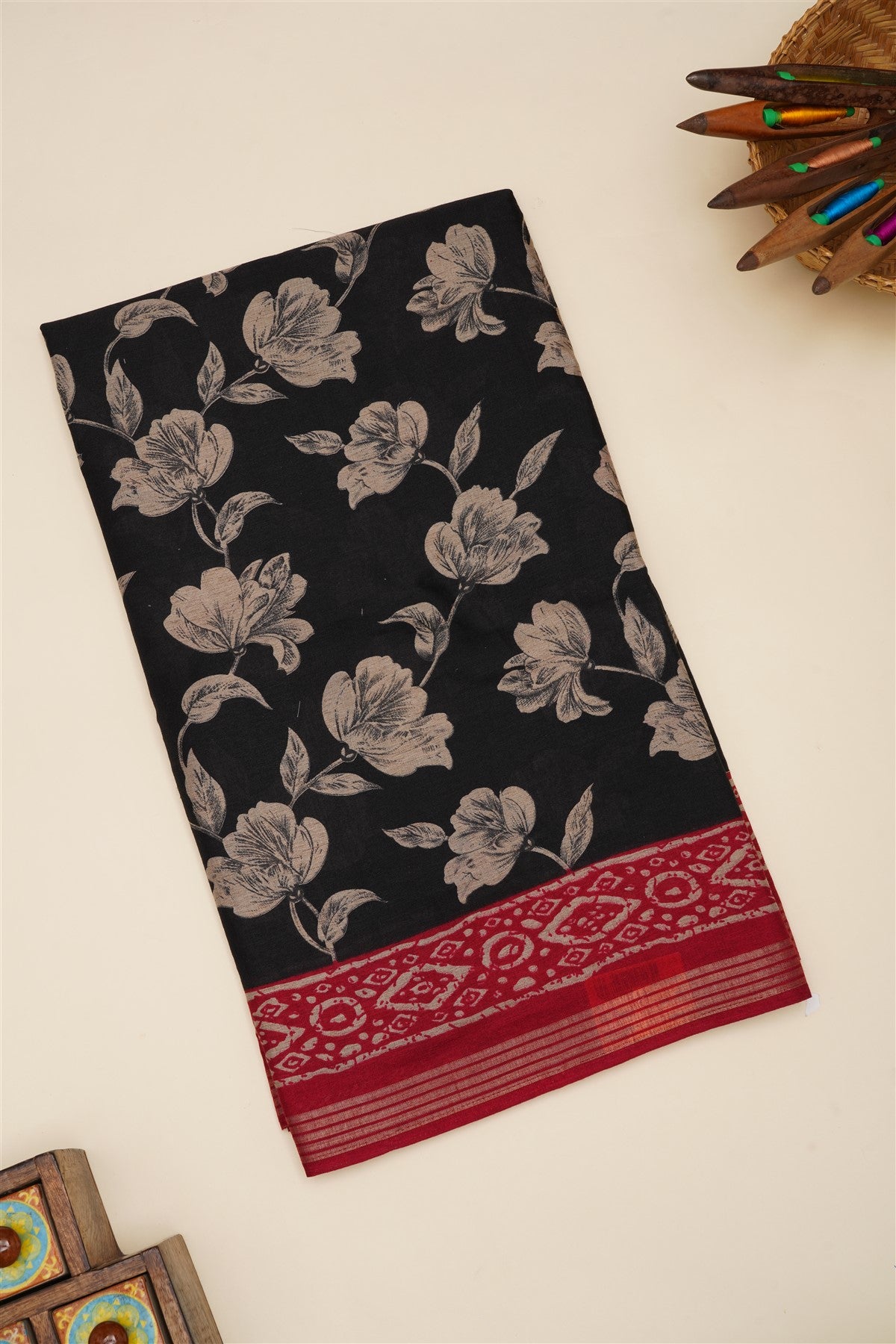 Fancy Silk Blend Black Saree