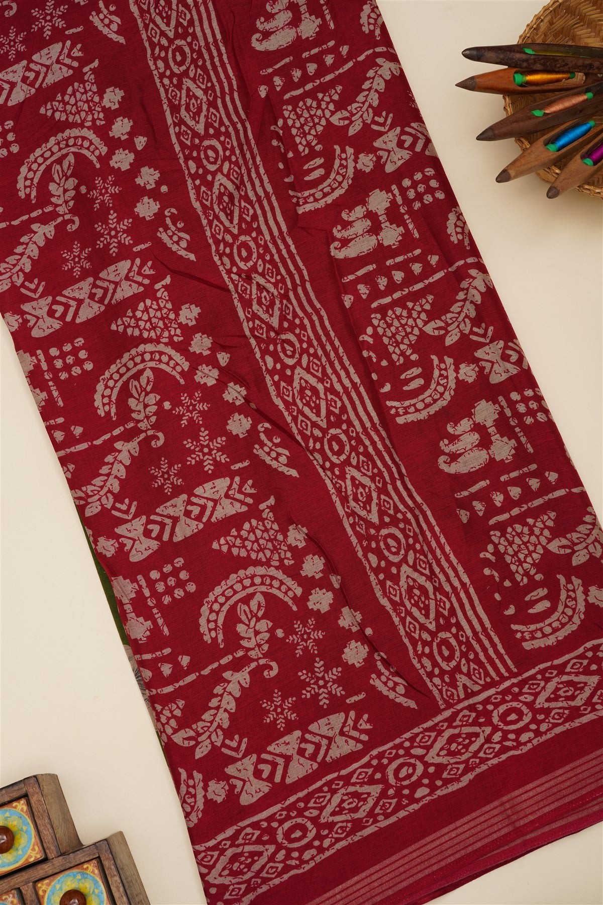 Fancy Silk Blend Mehendi Green Saree