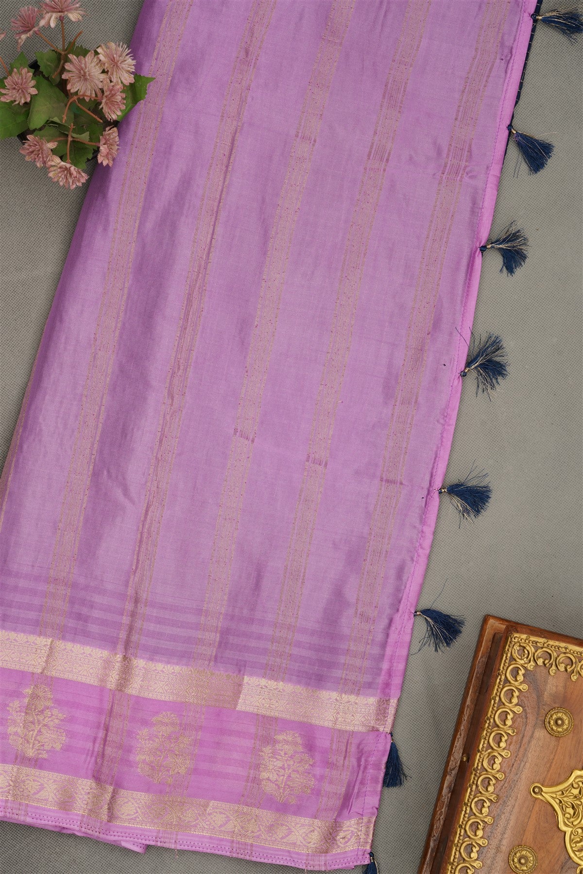 Banarasi Crepe Dark Blue  Saree