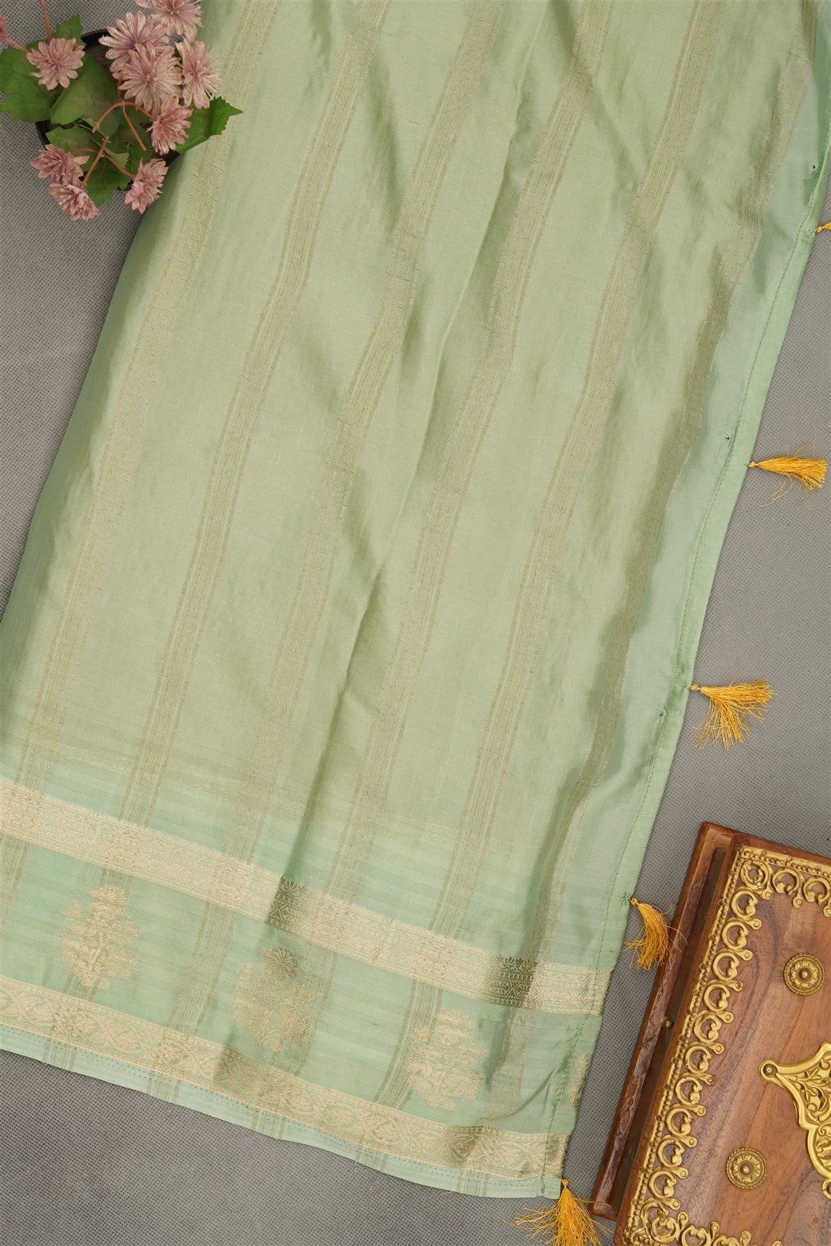 Banarasi Crepe Dark Mustard  Saree
