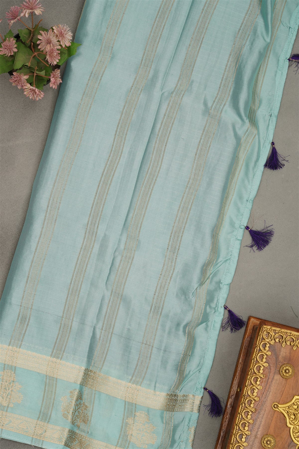 Banarasi Crepe Violet  Saree