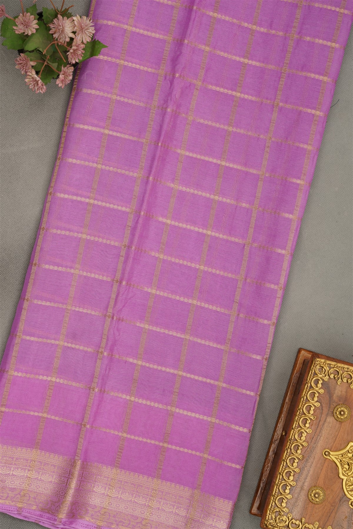 Banarasi Chinon Chiffon Dark Blue  Saree