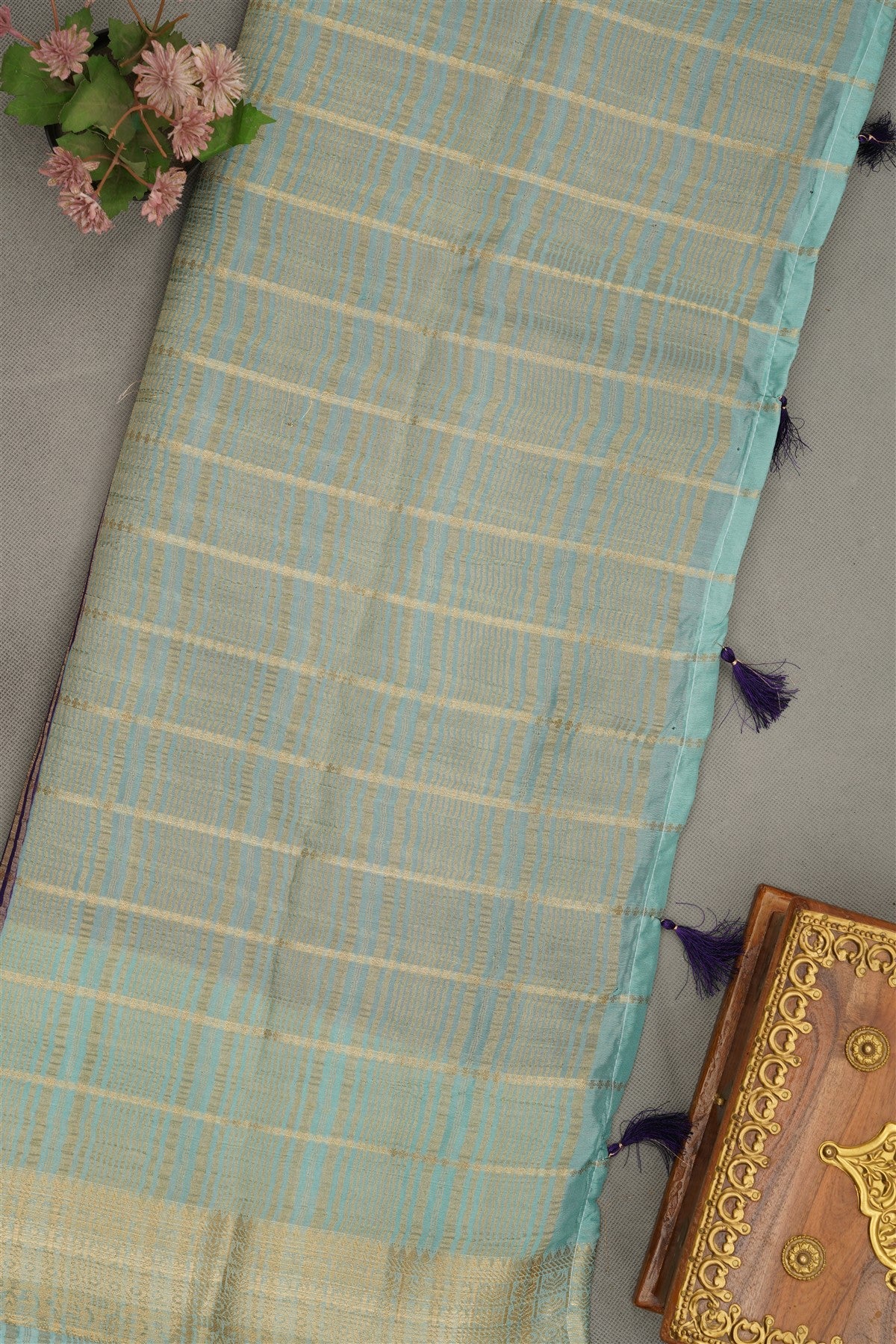 Banarasi Chinon Chiffon Violet  Saree