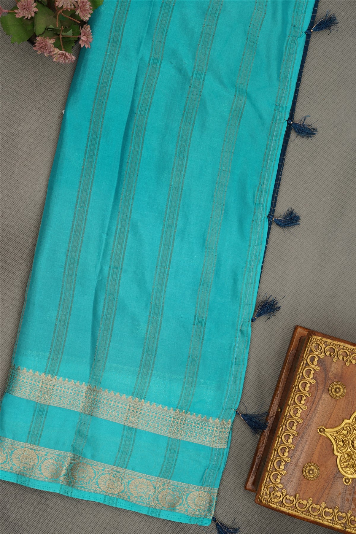 Banarasi Crepe Dark Blue  Saree