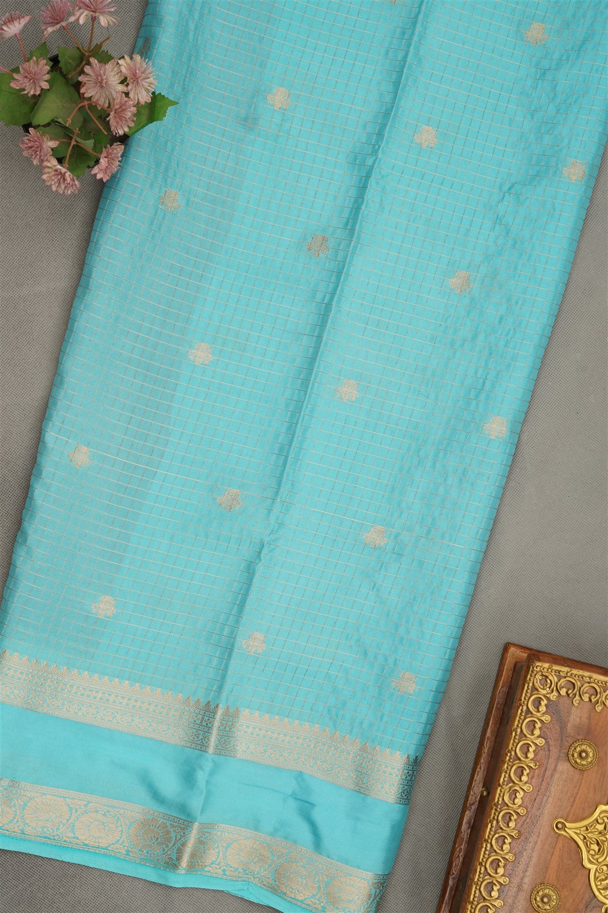 Banarasi Crepe Dark Blue  Saree
