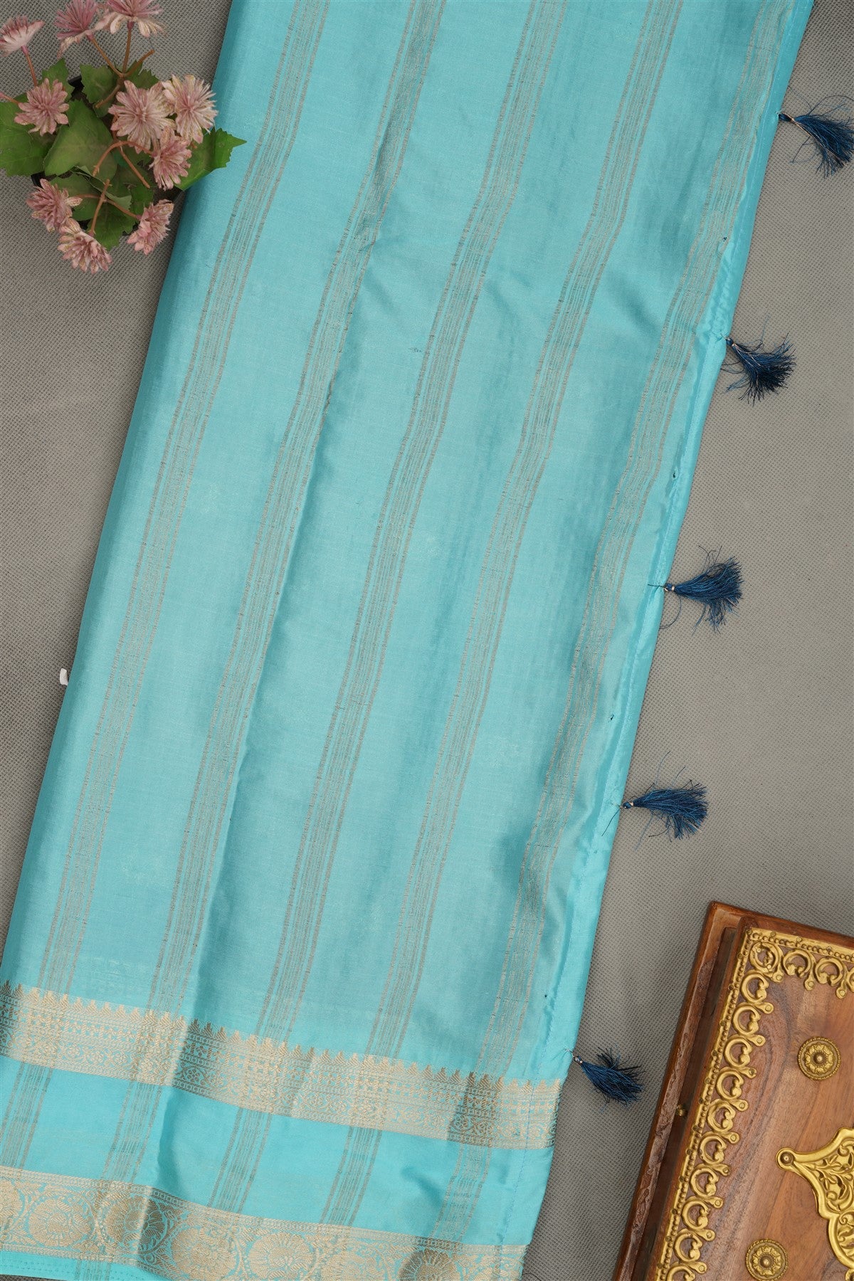 Banarasi Crepe Dark Blue  Saree