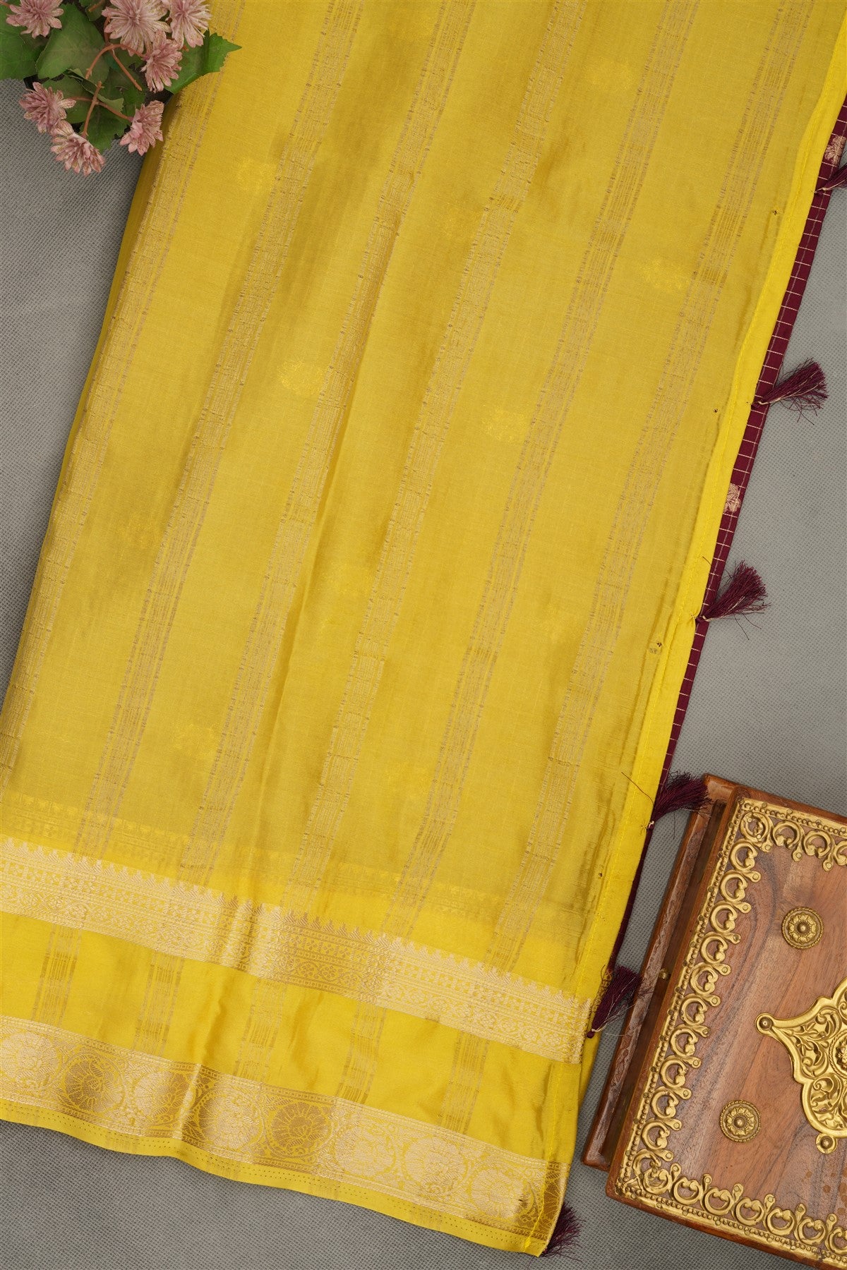 Banarasi Crepe Dark Purple  Saree