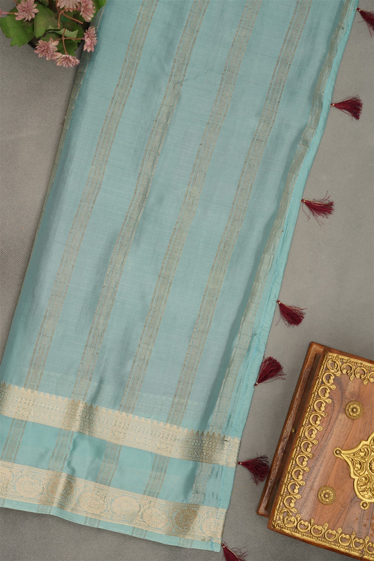 Banarasi Crepe Maroon  Saree