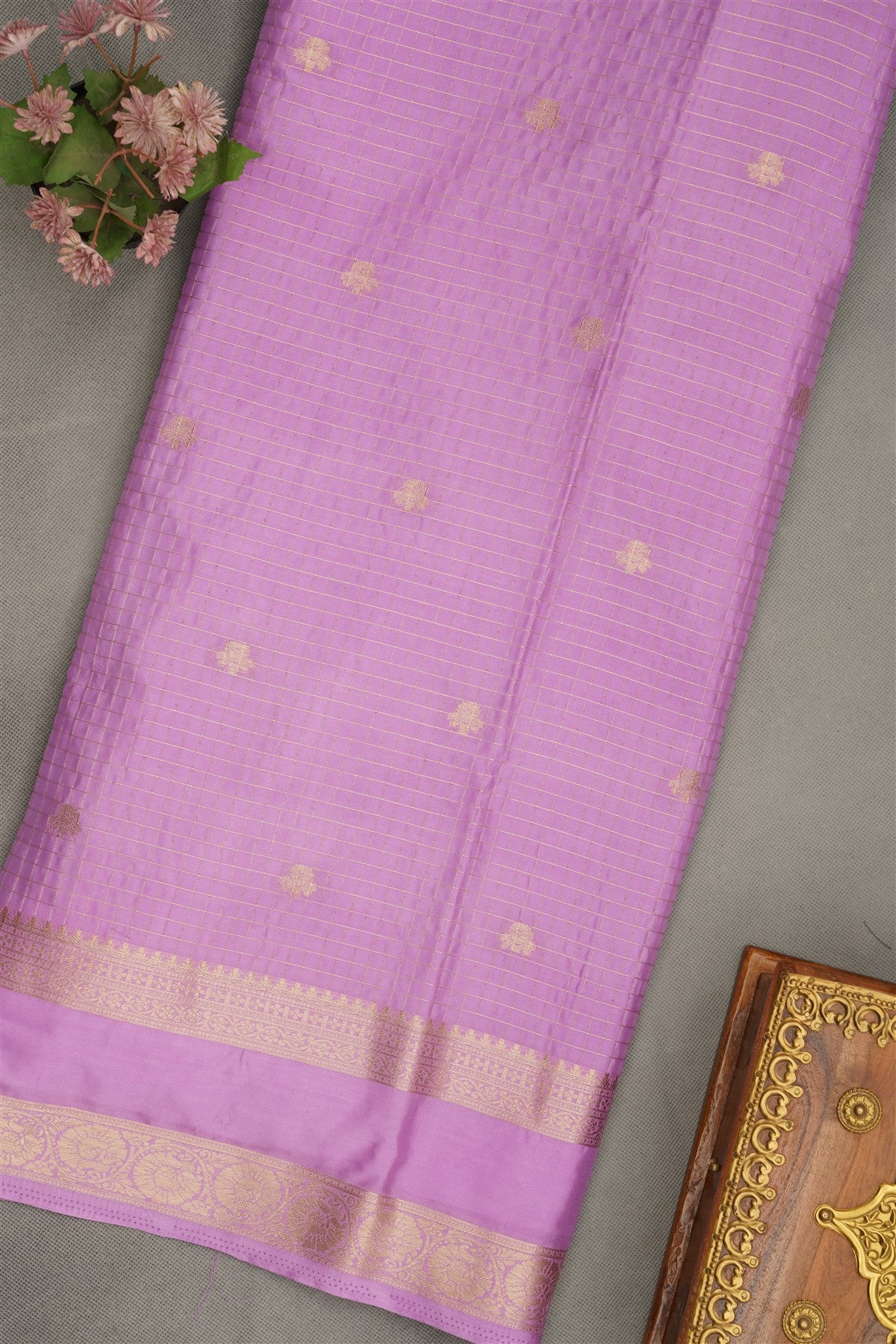 Banarasi Crepe Violet  Saree