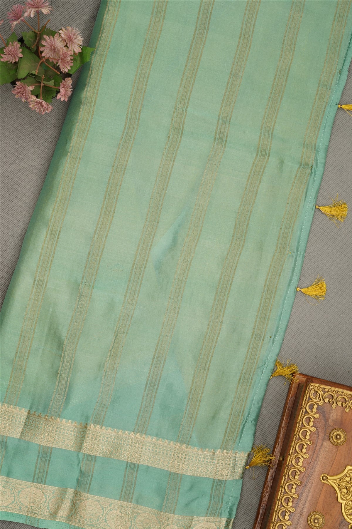 Banarasi Crepe Yellow  Saree