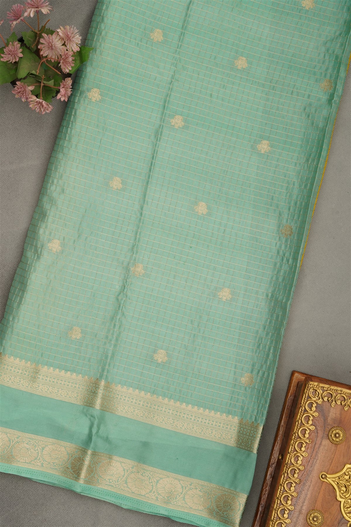 Banarasi Crepe Yellow  Saree