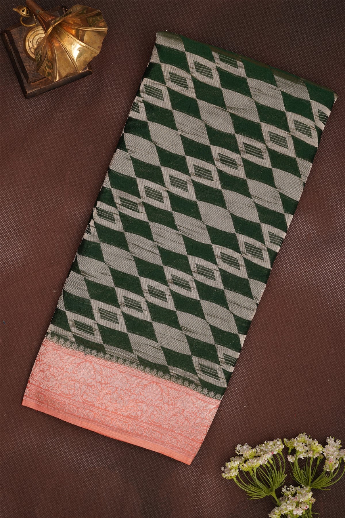 Banarasi Georgette Dark Green Saree